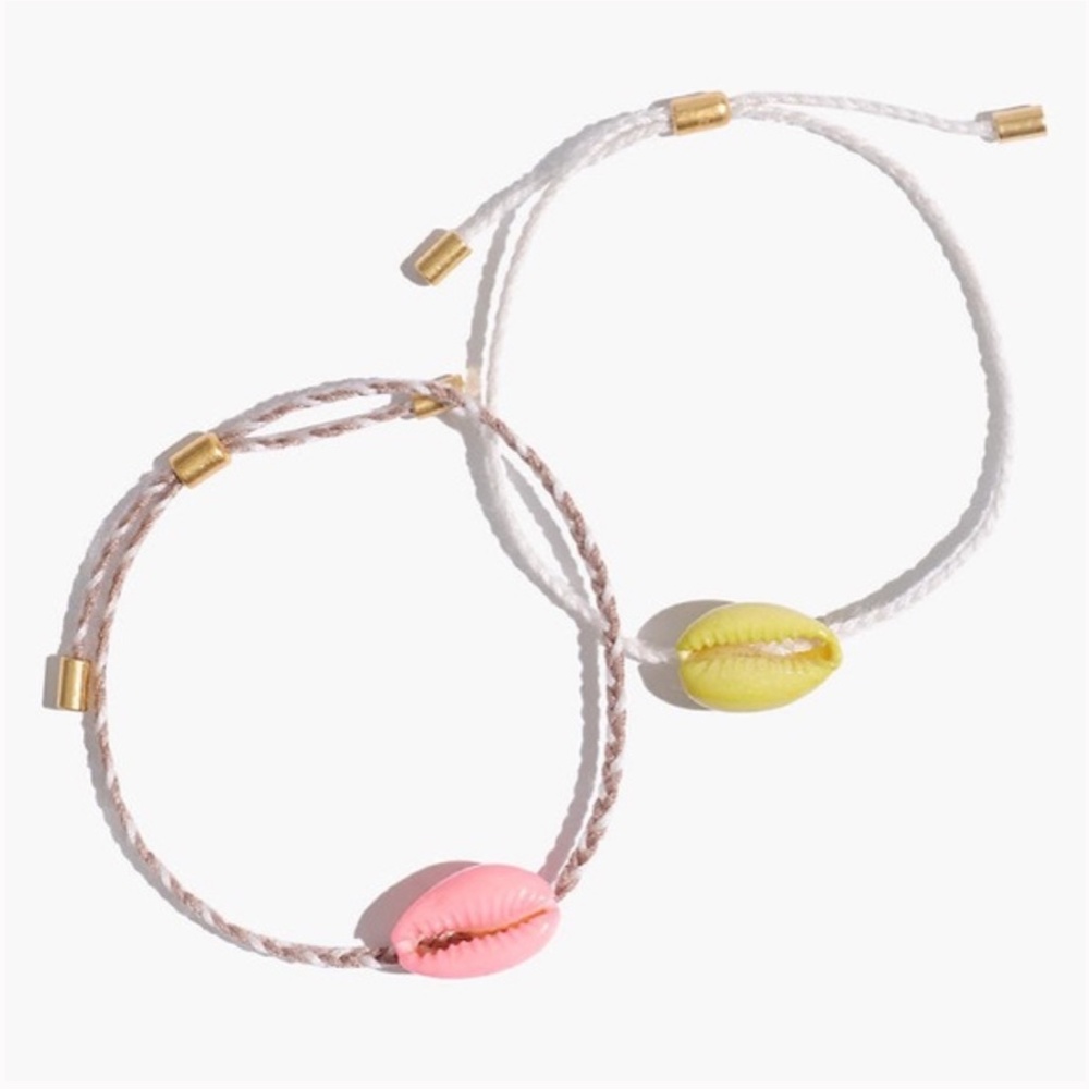 NWT Madewell | Pink Multi Shell Neon Cowrie Beach Corded Friendship Bracelets